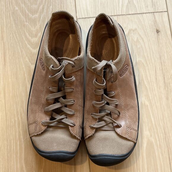 Keen Womens 7 Brown Tan Leather Sneakers  XT 1005 Hiking Outdoor Comfort Travel - Picture 4 of 10